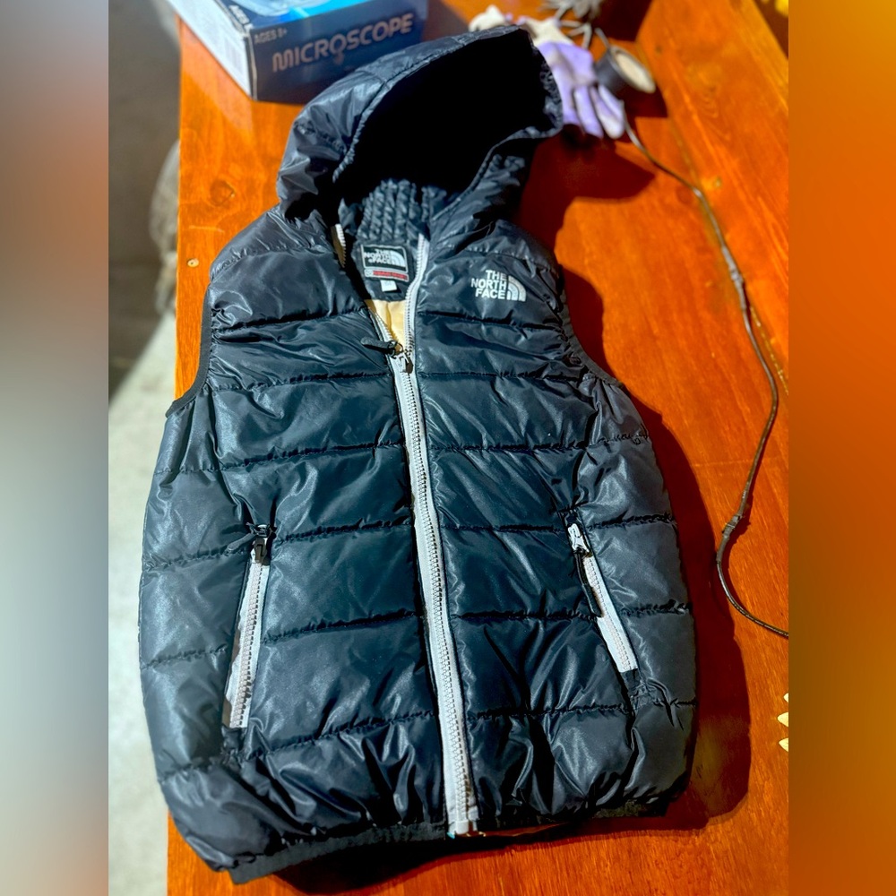 Youth North face hooded winter vest
